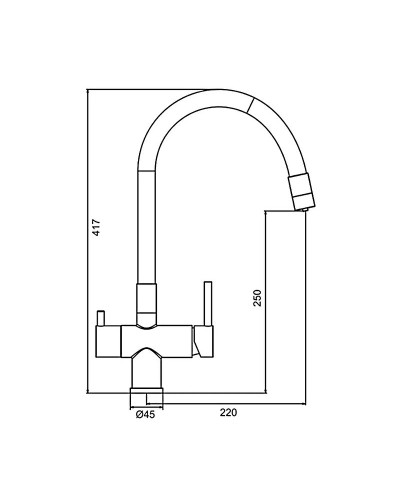Смеситель для кухни Gappo G4398-39 Оружейная сталь Черный