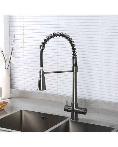 Смеситель для кухни Gappo G4398-69 Оружейная сталь