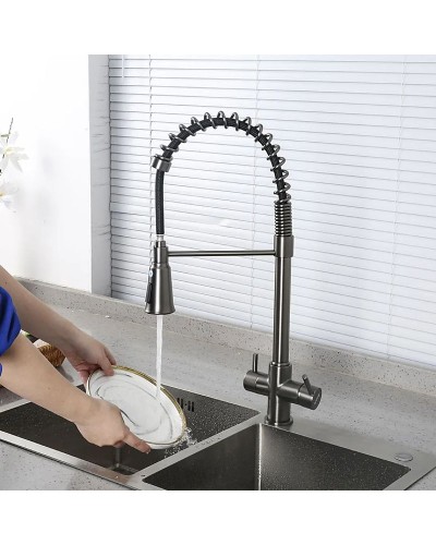 Смеситель для кухни Gappo G4398-69 Оружейная сталь