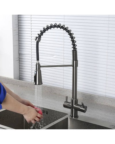 Смеситель для кухни Gappo G4398-69 Оружейная сталь