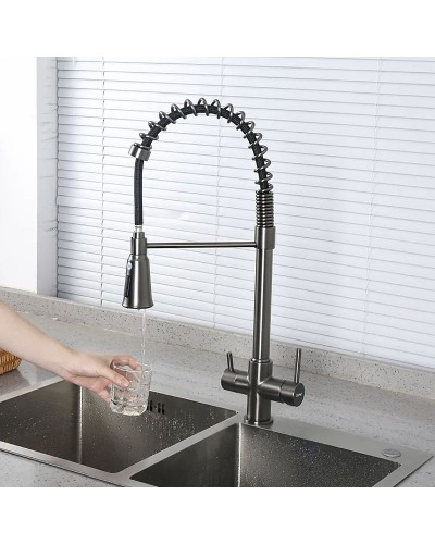 Смеситель для кухни Gappo G4398-69 Оружейная сталь