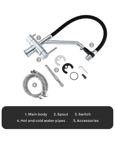 Смеситель для кухни Gappo G4398-80 Хром Черный