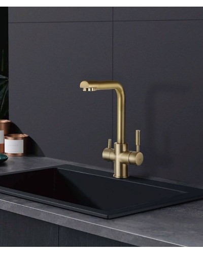 Смеситель для кухни Frap H52 F4352-3 Сатин золотой