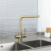 Смеситель для кухни Frap H52 F4352-3 Сатин золотой