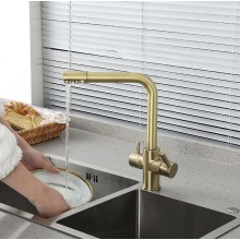 Смеситель для кухни Frap H52 F4352-3 Сатин золотой