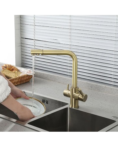 Смеситель для кухни Frap H52 F4352-3 Сатин золотой