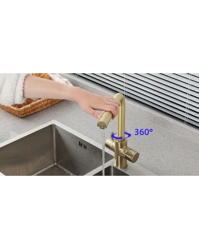 Смеситель для кухни Frap H52 F4352-3 Сатин золотой