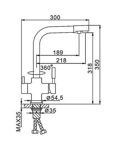 Смеситель для кухни Frap H52 F4352-3 Сатин золотой