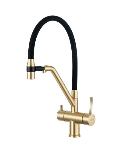Смеситель для кухни Gappo G4398-83 Золотой сатин Черный