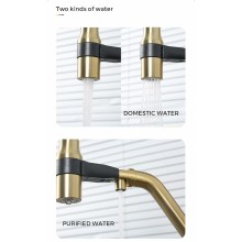 Смеситель для кухни Gappo G4398-83 Золотой сатин Черный