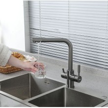 Смеситель для кухни Frap H52 F4352-9 Оружейная сталь