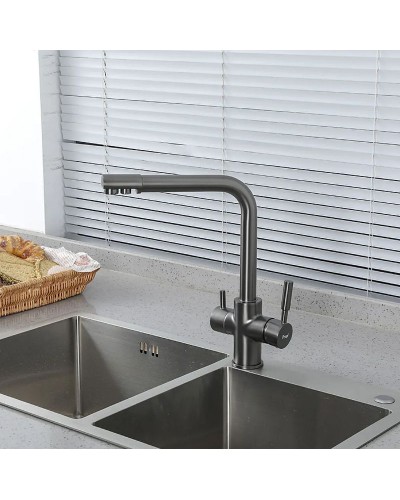 Смеситель для кухни Frap H52 F4352-9 Оружейная сталь