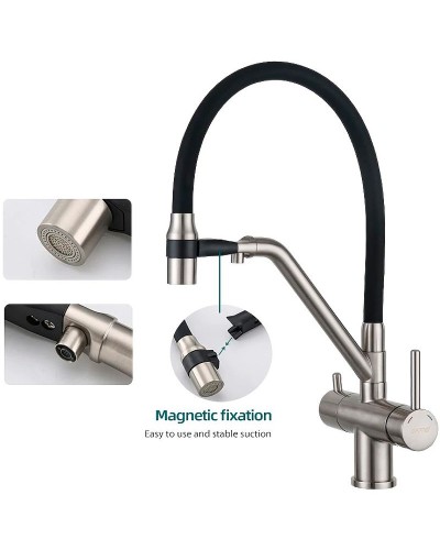 Смеситель для кухни Gappo G4398-85 Сатин Черный