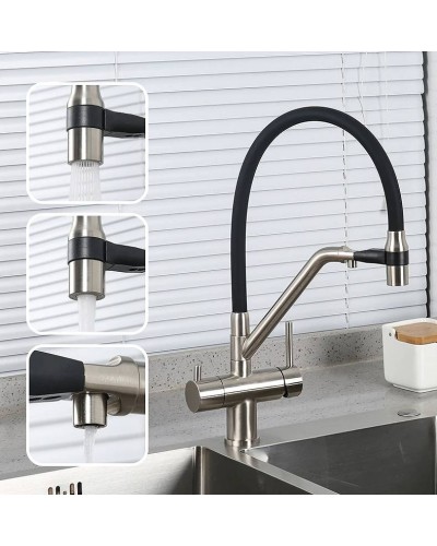 Смеситель для кухни Gappo G4398-85 Сатин Черный