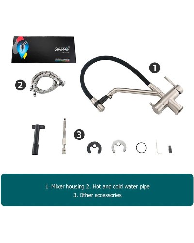 Смеситель для кухни Gappo G4398-85 Сатин Черный