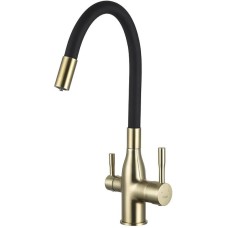 Смеситель для кухни Frap H69 F4396-3 Сатин золотой Черный