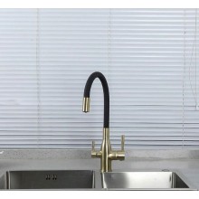 Смеситель для кухни Frap H69 F4396-3 Сатин золотой Черный