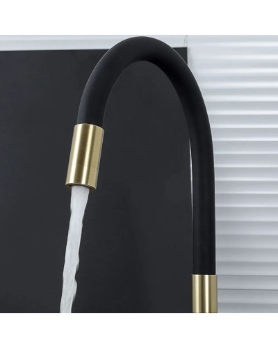 Смеситель для кухни Frap H69 F4396-3 Сатин золотой Черный