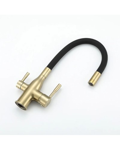 Смеситель для кухни Frap H69 F4396-3 Сатин золотой Черный