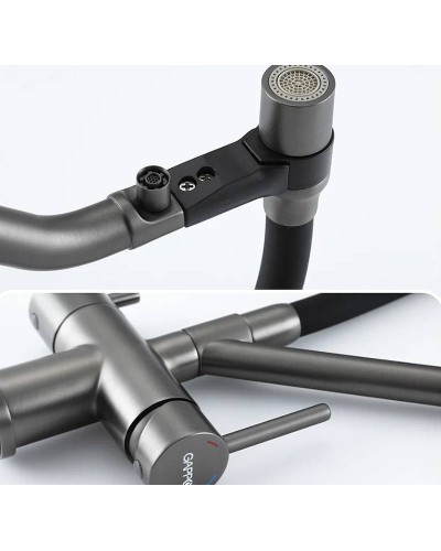 Смеситель для кухни Gappo G4398-89 Оружейная сталь Черный