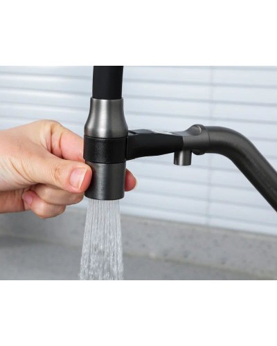 Смеситель для кухни Gappo G4398-89 Оружейная сталь Черный