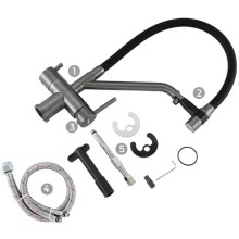 Смеситель для кухни Gappo G4398-89 Оружейная сталь Черный