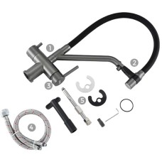 Смеситель для кухни Gappo G4398-89 Оружейная сталь Черный