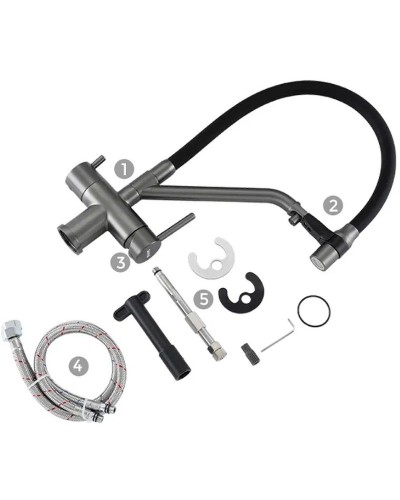 Смеситель для кухни Gappo G4398-89 Оружейная сталь Черный