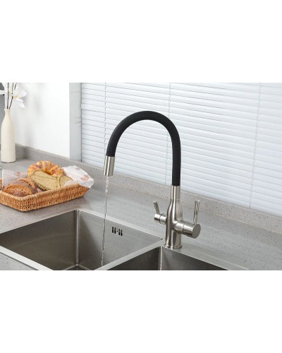 Смеситель для кухни Frap H69 F4396-5 Сатин Черный