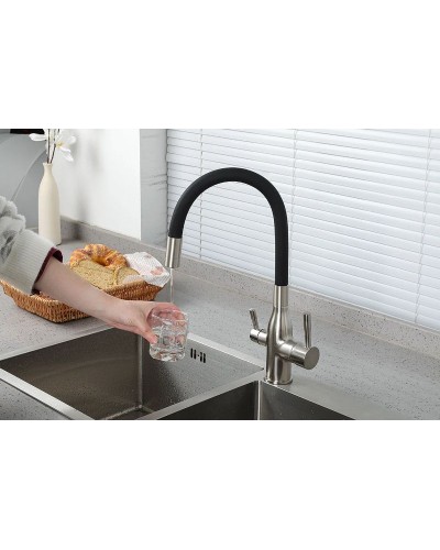 Смеситель для кухни Frap H69 F4396-5 Сатин Черный