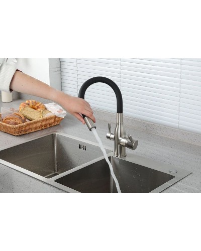 Смеситель для кухни Frap H69 F4396-5 Сатин Черный