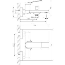 Смеситель для ванны Orange Gauss M30-100cr Хром
