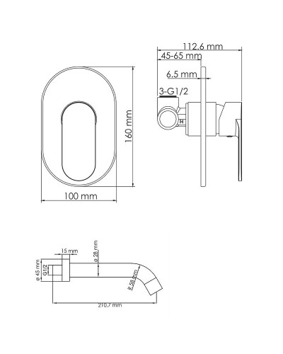Смеситель для раковины WasserKRAFT A74543 Черный матовый