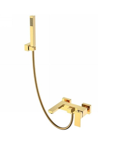 Смеситель для ванны Boheme Qubic 473-G Золото глянцевое