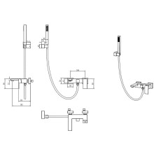 Смеситель для ванны Boheme Qubic 473-G Золото глянцевое
