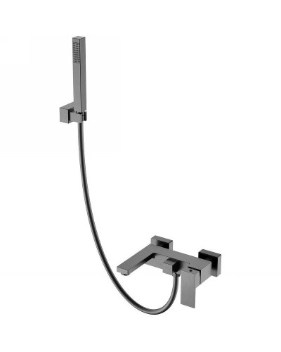 Смеситель для ванны Boheme Qubic 473-GM Оружейная сталь матовая