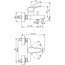 Смеситель для ванны Ideal Standard Cerabase BC843AA Хром
