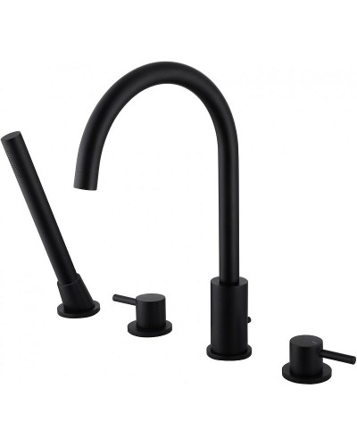 Смеситель на борт ванны Abber Wasser Kreis AF8113B Черный матовый