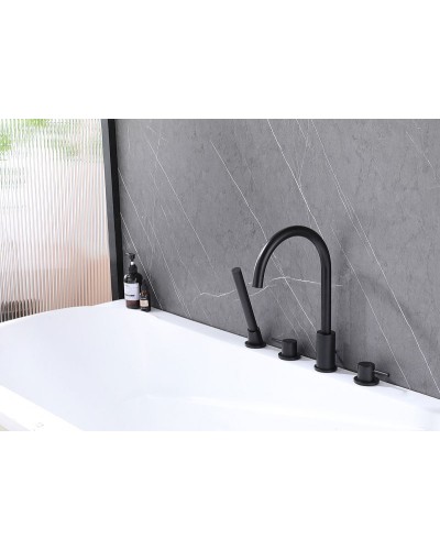 Смеситель на борт ванны Abber Wasser Kreis AF8113B Черный матовый