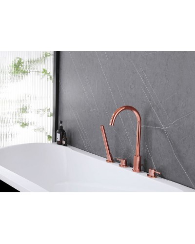 Смеситель на борт ванны Abber Wasser Kreis AF8113RG Розовое золото