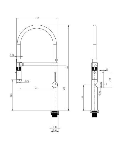 Смеситель для кухни Paulmark Leader Le214101-B Беретта