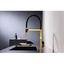 Смеситель для кухни Paulmark Leader Le214101-BG Брашированное золото