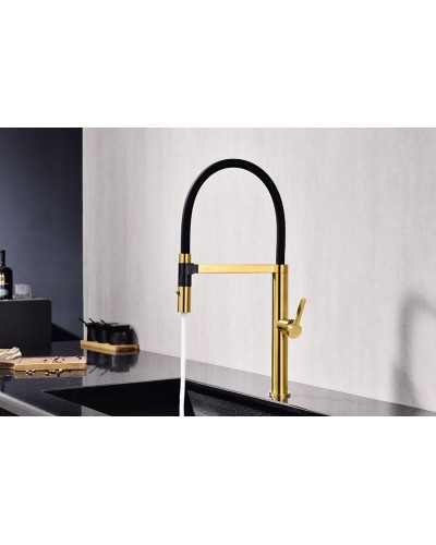 Смеситель для кухни Paulmark Leader Le214101-BG Брашированное золото