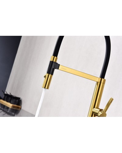 Смеситель для кухни Paulmark Leader Le214101-BG Брашированное золото