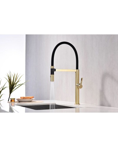 Смеситель для кухни Paulmark Leader Le214101-SBG Светлое брашированное золото