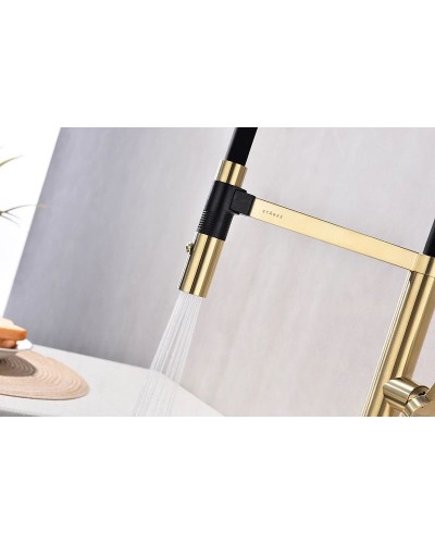 Смеситель для кухни Paulmark Leader Le214101-SBG Светлое брашированное золото