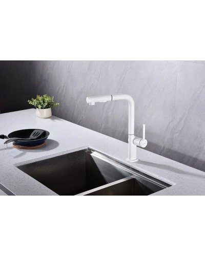 Смеситель для кухни Paulmark Neo Ne214419-431 Белый матовый