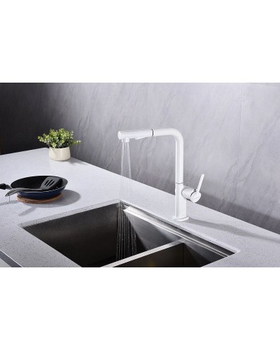 Смеситель для кухни Paulmark Neo Ne214419-431 Белый матовый