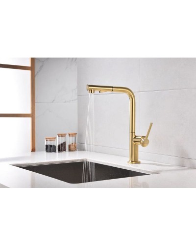 Смеситель для кухни Paulmark Neo Ne214419-BG Брашированное золото