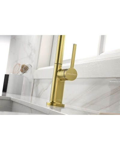 Смеситель для кухни Paulmark Neo Ne214419-SBG Светлое брашированное золото